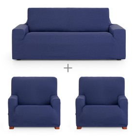 Sofa cover set Eysa ULISES Blue 3 Pieces by Eysa, Chair and sofa accessories - Ref: D1606850, Price: 96,28 €, Discount: %