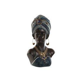 Figura Decorativa Home ESPRIT Azul Preto Dourado Africana 23 x 17 x 39 cm de Home ESPRIT, Adornos - Ref: S3056072, Preço: 38,...