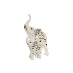 Decorative Figure Home ESPRIT White Golden Elephant Romantic 11 x 8 x 19 cm by Home ESPRIT, Ornaments - Ref: S3056080, Price:...