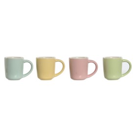 Juego de Tazas de Café Home ESPRIT Amarillo Azul Verde Rosa Porcelana 90 ml 4 Piezas de Home ESPRIT, Tazas - Ref: S3056091, P...