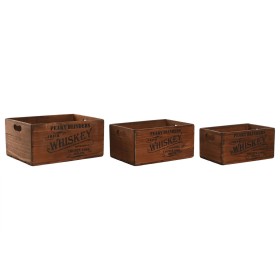 Caixas de arrumação Home ESPRIT Whiskey Castanho Madeira de abeto 40 x 29 x 19 cm 3 Peças de Home ESPRIT, Caixas e baús de ar...