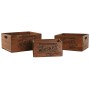 Caixas de arrumação Home ESPRIT Whiskey Castanho Madeira de abeto 40 x 29 x 19 cm 3 Peças de Home ESPRIT, Caixas e baús de ar...