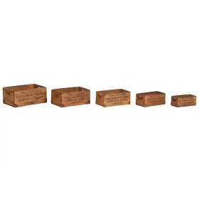 Caixas de arrumação Home ESPRIT Castanho Metal Madeira de abeto 35 x 22 x 15 cm 5 Peças de Home ESPRIT, Caixas e baús de arru...