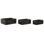 Cajas de almacenamiento Home ESPRIT Cox Apples 1830 Negro Madera de abeto 40 x 30 x 15 cm 3 Piezas de Home ESPRIT, Cajas y ar...