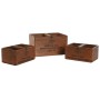 Storage boxes Home ESPRIT Brown Fir wood 35 x 25 x 20 cm 3 Pieces by Home ESPRIT, Storage boxes and chests - Ref: S3056127, P...