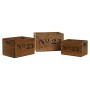 Scatole per conservare Home ESPRIT N.23 Marrone Legno di abete 37 x 27 x 23 cm 3 Pezzi di Home ESPRIT, Scatole e cassapanche ...