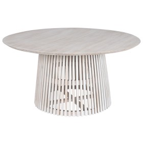 Mesa de Comedor Home ESPRIT Blanco madera de mindi 150 x 150 x 75 cm de Home ESPRIT, Mesas - Ref: S3056151, Precio: 605,47 €,...