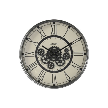 Horloge Murale Home ESPRIT Blanc Noir Gris foncé Fer Bois MDF 54 x 8 x 55 cm de Home ESPRIT, Pendules murales - Réf : S305616...