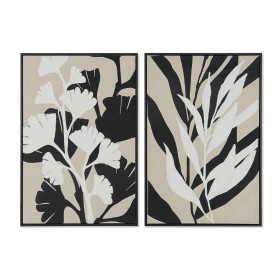 Cadre Home ESPRIT Blanc Noir Beige Feuille d'une plante Urbaine 63 x 4,3 x 93 cm (2 Unités) de Home ESPRIT, Impressions sur t...