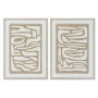 Painting Home ESPRIT White Beige Abstract Scandinavian 52,7 x 2,5 x 72,5 cm (2 Units) by Home ESPRIT, Prints on Canvas - Ref:...