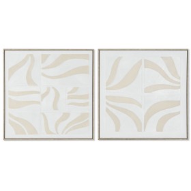 Cadre Home ESPRIT Blanc Beige Abstrait Scandinave 83 x 4,5 x 83 cm (2 Unités) de Home ESPRIT, Impressions sur toile - Réf : S...