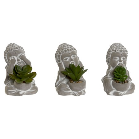 Planta Decorativa Home ESPRIT Polietileno Cimento Buda Oriental 8,5 x 7 x 11 cm (3 Unidades) de Home ESPRIT, Plantas - Ref: S...