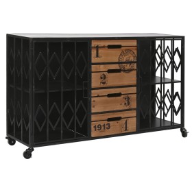 Cómoda Home ESPRIT Castanho Preto Metal Abeto Loft 122,5 x 32,5 x 74 cm de Home ESPRIT, Cómodas e camiseiros - Ref: S3056213,...