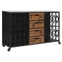 Cajonera Home ESPRIT Marrón Negro Metal Abeto Loft 122,5 x 32,5 x 74 cm | Tienda24 - Global Online Shop Tienda24.eu