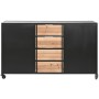 Cajonera Home ESPRIT Marrón Negro Metal Abeto Loft 122,5 x 32,5 x 74 cm | Tienda24 - Global Online Shop Tienda24.eu