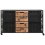 Cajonera Home ESPRIT Marrón Negro Metal Abeto Loft 122,5 x 32,5 x 74 cm | Tienda24 - Global Online Shop Tienda24.eu