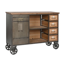 Schubladenschrank Home ESPRIT Grau natürlich Metall Tanne Vintage 104 x 34 x 76,5 cm von Home ESPRIT, Kommoden & Sideboards -...