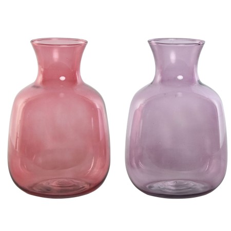 Vase Home ESPRIT Pink Lilac Crystal 19 x 19 x 36 cm (2 Units) by Home ESPRIT, Vases - Ref: S3056242, Price: 25,71 €, Discount: %