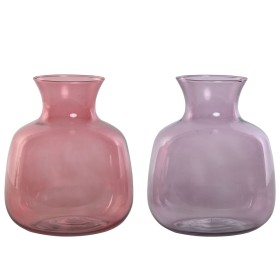 Vase Home ESPRIT Pink Lilac Crystal 16 x 16 x 19 cm (2 Units) by Home ESPRIT, Vases - Ref: S3056243, Price: 12,74 €, Discount: %