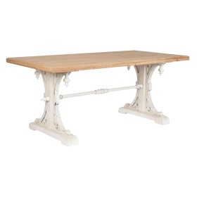 Tavolo da Pranzo Home ESPRIT Bianco Naturale Abete Legno MDF 180 x 90 x 76 cm di Home ESPRIT, Tavoli da sala da pranzo - Rif:...