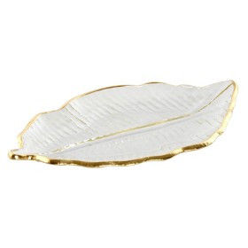 Centre de Table Home ESPRIT Transparent Doré Tropical Feuille d'une plante 23 x 13 x 2 cm de Home ESPRIT, Objets de décoratio...