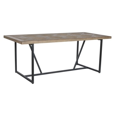 Tavolo da Pranzo Home ESPRIT Nero Naturale Metallo Abete 195 x 90 x 76 cm di Home ESPRIT, Tavoli da sala da pranzo - Rif: S30...