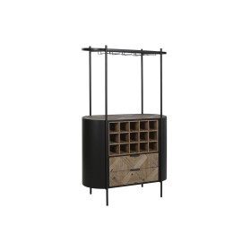 Bottle rack Home ESPRIT Black Natural Metal Fir 90 x 36 x 150 cm by Home ESPRIT, Shelves and supports - Ref: S3056385, Price:...