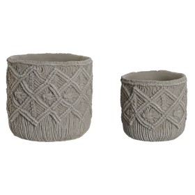 Conjunto de vasos Home ESPRIT Cinzento claro Cimento 20 x 20 x 18 cm de Home ESPRIT, Vasos - Ref: S3056421, Preço: 16,55 €, D...