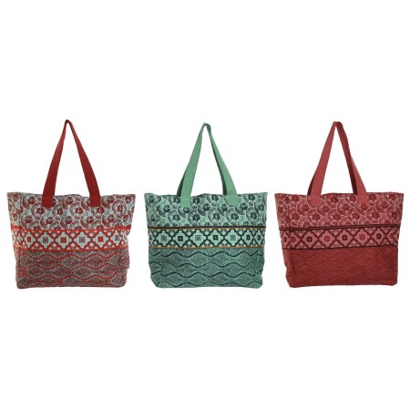 Bolso Mujer Home ESPRIT Rojo Verde Coral 55 x 14 x 35 cm (3 Unidades) de Home ESPRIT, Shoppers y bolsos de hombro - Ref: S305...