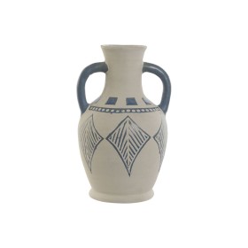 Vaso Home ESPRIT Azul Bege Cerâmica Mediterrâneo 15 x 15 x 25 cm de Home ESPRIT, Jarrões - Ref: S3056494, Preço: 20,72 €, Des...