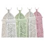 Lanterna Home ESPRIT Bianco Verde Rosa Metallo Alluminio Shabby Chic 13 x 13 x 43 cm (4 Unità) di Home ESPRIT, Candelieri e p...