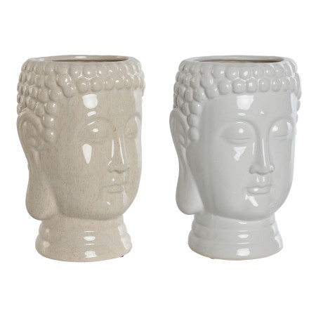 Cache-pot Home ESPRIT Blanc Beige Céramique 15 x 15 x 25 cm (2 Unités) de Home ESPRIT, Cache-pots - Réf : S3056575, Prix : 25...