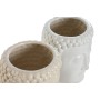 Vaso Home ESPRIT Bianco Beige Ceramica 14 x 14 x 20 cm (2 Unità) | Tienda24 - Global Online Shop Tienda24.eu