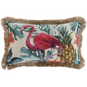 Coussin Home ESPRIT Frange Tropical 50 x 30 cm de Home ESPRIT, Coussins - Réf : S3056591, Prix : 11,63 €, Remise : %