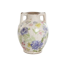 Vase Home ESPRIT Weiß Bunt Lila Steingut 17 x 17 x 22 cm von Home ESPRIT, Vasen - Ref: S3056880, Preis: 14,21 €, Rabatt: %