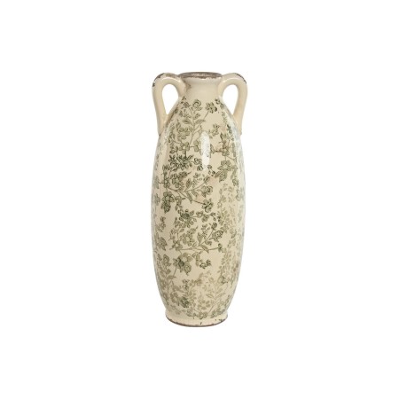 Vaso Home ESPRIT Branco Castanho Verde Grés Folha de planta 13 x 13 x 35 cm de Home ESPRIT, Jarrões - Ref: S3056882, Preço: 1...