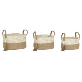 Juego de Cestas Home ESPRIT Natural Marrón claro Yute Moderno 41 x 30 x 33 cm (3 Piezas) de Home ESPRIT, Cajas - Ref: S305690...