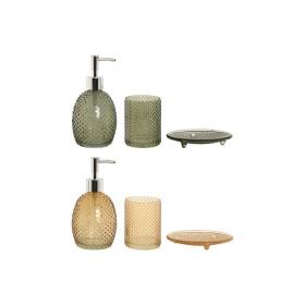 Ensemble de Bain Home ESPRIT Vert Ambre Verre ABS 9 x 8 x 17 cm (2 Unités) de Home ESPRIT, Ensembles d'accessoires - Réf : S3...