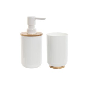 Ensemble de Bain Home ESPRIT Blanc Naturel Bambou polystyrène 7 x 7 x 16 cm de Home ESPRIT, Ensembles d'accessoires - Réf : S...