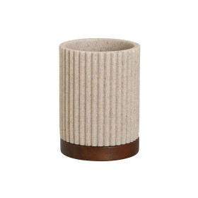 Bicchiere Home ESPRIT Marrone Beige Resina Acacia 8 x 8 x 11 cm di Home ESPRIT, Supporti e distributori - Rif: S3056983, Prez...