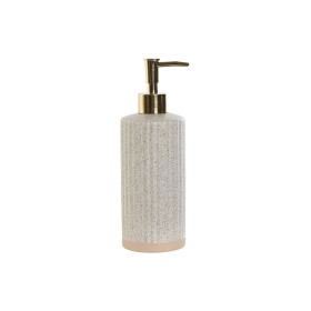 Dispensador de Jabón Home ESPRIT Beige Dorado Gres Mate 8 x 7 x 21 cm de Home ESPRIT, Soportes y dispensadores - Ref: S305698...