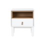 Mesa de Cabeceira Home ESPRIT Branco Natural Poliuretano Madeira MDF 48 x 40 x 55 cm de Home ESPRIT, Mesinhas de cabeceira - ...