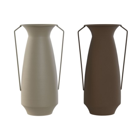 Vase Home ESPRIT Braun Beige Metall 25 x 25 x 44 cm (2 Stück) von Home ESPRIT, Vasen - Ref: S3057017, Preis: 45,36 €, Rabatt: %