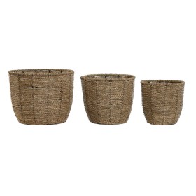 Satz Blumentöpfe Home ESPRIT Braun Faser Tropical 31 x 31 x 24 cm von Home ESPRIT, Übertöpfe - Ref: S3057047, Preis: 26,34 €,...