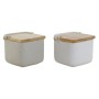 Salzstreuer mit Deckel Home ESPRIT Weiß Beige natürlich Bambus Dolomite 15 x 12 x 11 cm (2 Stück) | Tienda24 - Global Online Shop Tienda24.eu