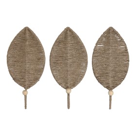 Wall mounted coat hanger Home ESPRIT Natural Jute Metal 12 x 4 x 26 cm by Home ESPRIT, Wall Coat Racks - Ref: S3057322, Price...