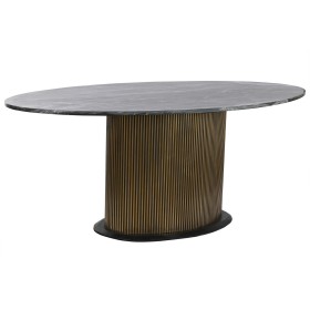 Dining Table Home ESPRIT Black Golden Brass Marble 200 x 110 x 76 cm by Home ESPRIT, Dining Tables - Ref: S3057333, Price: 1,...