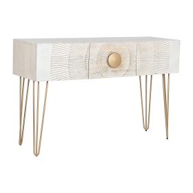 Consola Home ESPRIT Blanco Dorado Metal Madera de mango 120 x 38 x 76 cm de Home ESPRIT, Mesas - Ref: S3057385, Precio: 463,5...