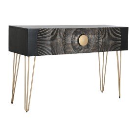 Console Home ESPRIT Black Golden Metal Mango wood 120 x 38 x 76 cm by Home ESPRIT, Tables - Ref: S3057388, Price: 474,22 €, D...