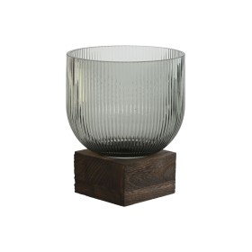 Vaso Home ESPRIT Castanho Cinzento Madeira Cristal Moderno 16 x 16 x 20 cm de Home ESPRIT, Jarrões - Ref: S3057514, Preço: 22...